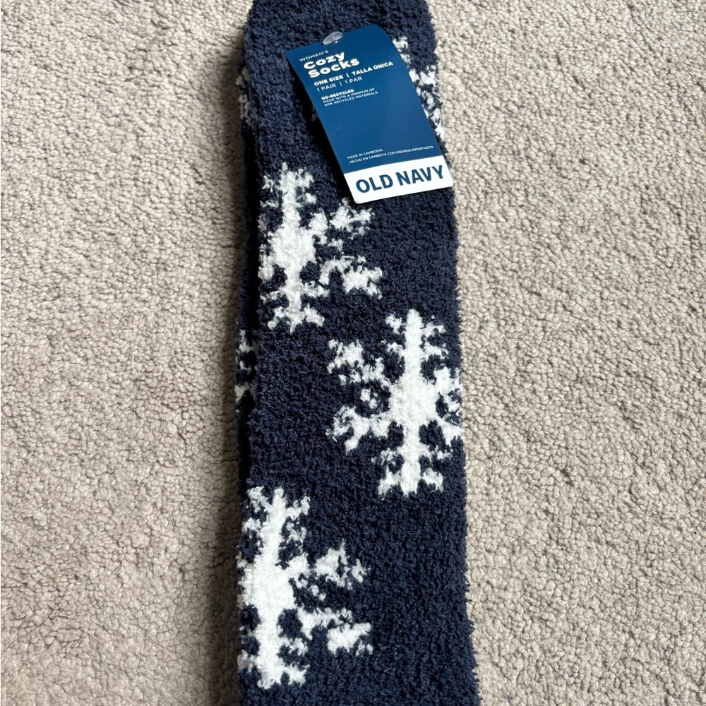 Old Navy Cozy Snowflake Socks - Navy